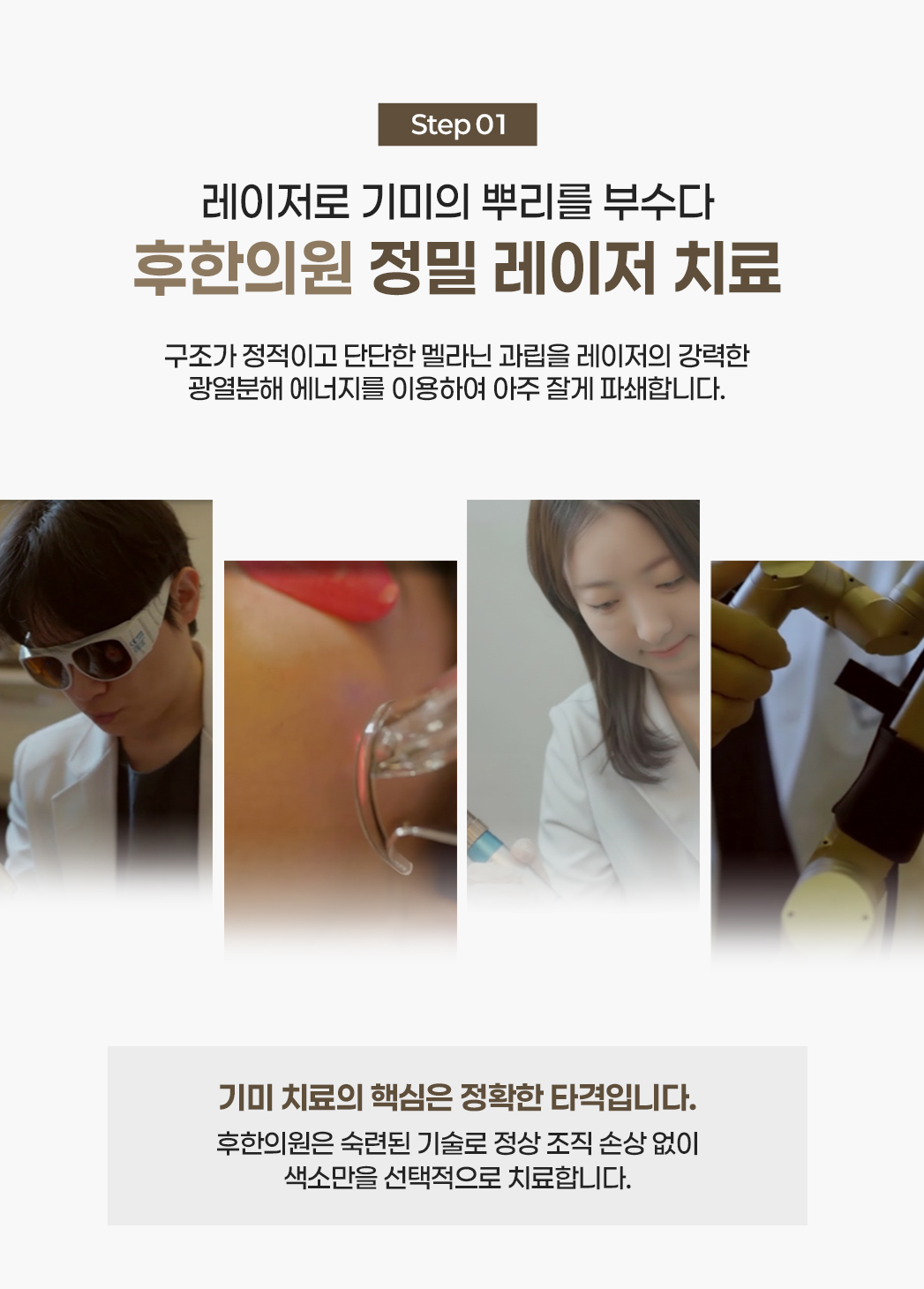 후한의원 레이저 치료 과정 설명